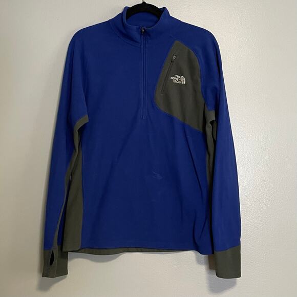 The North Face Blue Fleece Half Zip Pullover Jacket - Picture 1 of 4